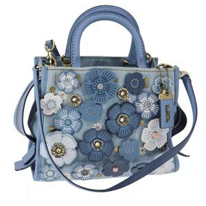 Coach Rogue 25 Hand Bag Denim 2way Blue Auth